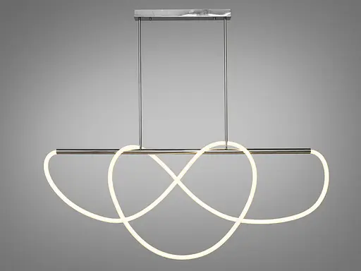 Світлодіодна нова люстра лед для вітальні шланг, 48W, колір хром - фото 2