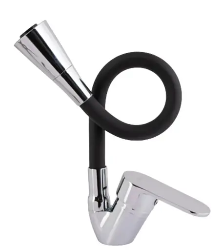 Змішувач для кухні Lidz Tani 008F3 з гнучким виливом (k40) Black / Chrome LDTAN008F3BCR39484 - фото 2