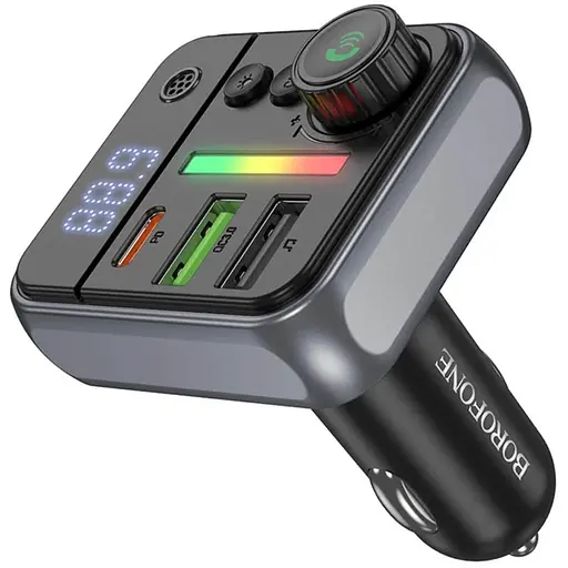 АЗП FM модулятор Borofone BC50 Ascenso PD20W+QC3.0 18W (2USB-A/1C) Black - фото 2