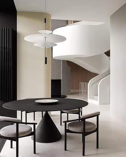 Дизайнерский 4-х ярусный светильник КРЫЛЬЯ СВЕТА с черным основанием Line.F MJ 14-360+680+360+215 BK - фото 12