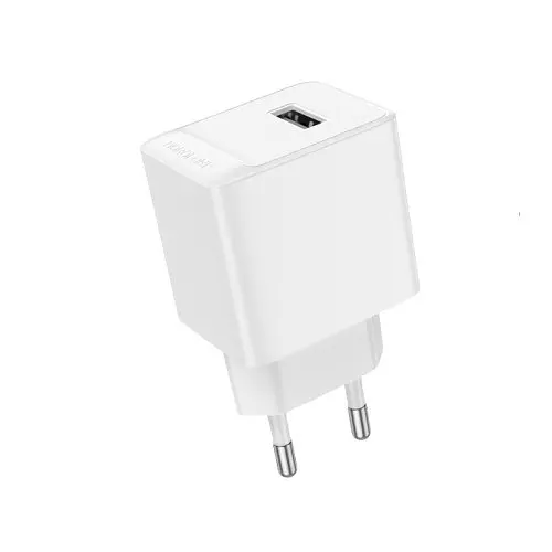 Мережевий зарядний пристрій Borofone BAS11A Erudite single port 1USB/2.1A білий - фото 1