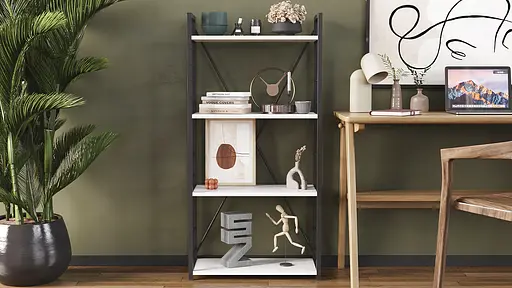 Етажерка 4/60 Ferrum-decor Серії Коннект 120x60x28 чорний ДСП Білий 16мм (FRD-104236) - фото 7