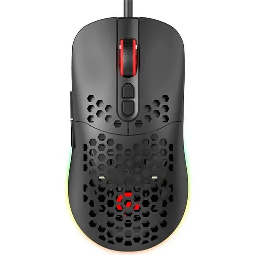 Миша GamePro GM395 чорний USB оптична сенсор SunPlus SPCP199 800-6400 dpi 7 кнопок RGB підсвічування 1.5 м - фото 1