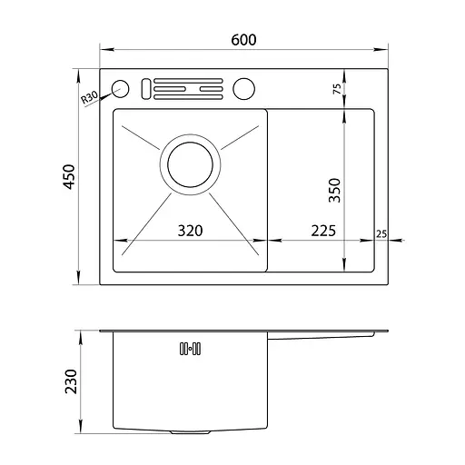 Комплект черной кухонной мойки и смесителя из нержавеющей стали NB-6045, Черный - фото 7