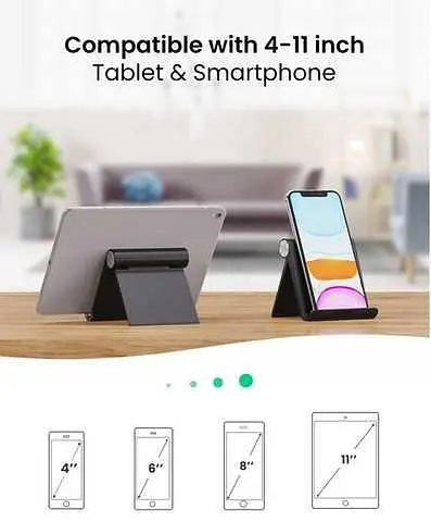 Крепление для телефонов Ugreen LP106 Adjustable Portable Stand Multi-Angle белый 30285 - фото 2