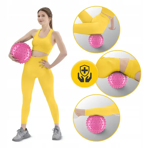 М'яч для пілатесу, йоги, реабілітації 4FIZJO 20 см (масажний) Pink (P-5905973402347) - фото 5