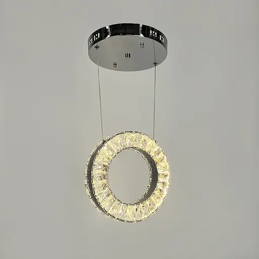 Елегантна люстра з підвісним кришталевим кільцем Ø 27 см | Арт. (T) C 141/1 (270) | Line F - фото 3