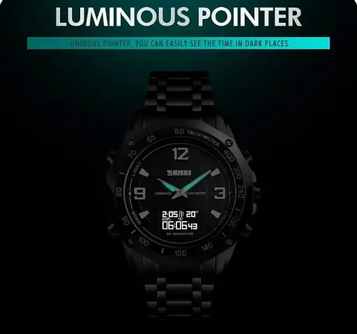 Мужские спортивные часы с компасом Skmei 1464 Kompass Pro (Черный) - фото 4
