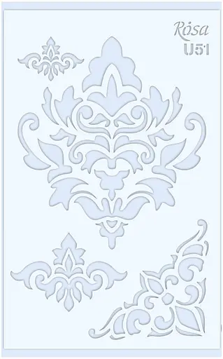 Трафарет багаторазовий універсальний №U51 Ажур 13×20 прозорий 0,5мм Rosa Talent - фото 1