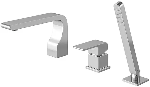 Змішувач на борт ванни Kohlman Saxo chrome QB241S Хром - фото 1