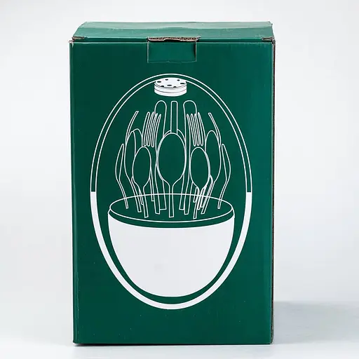 Набор столовых приборов TS Kitchen Белый на 6 персон из нержавеющей стали серебристый 24 штуки в яйце - фото 6