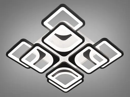 Потолочная кухонная лед люстра с пультом, подсветкой, 130W, черная - фото 3