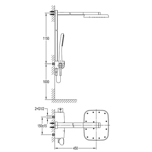 Душова система Imprese Smart Click ZMK101901090, Хром - фото 2