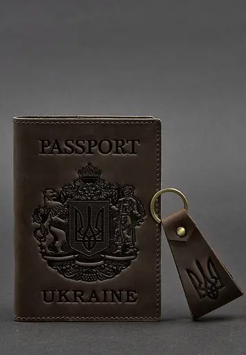 Подарочный набор кожаных аксессуаров с украинской символикой. - фото 3