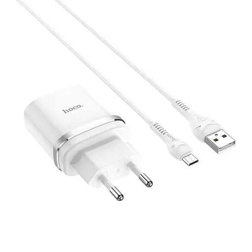 Сетевые зарядные устройства Hoco C12Q Smart QC3.0 charger set Micro (EU) Белый - фото 2
