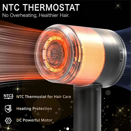 Фен для волосся Mifasol професійний з магнітною насадкою, що обертається та дифузором для кучерявого волосся - фото 5