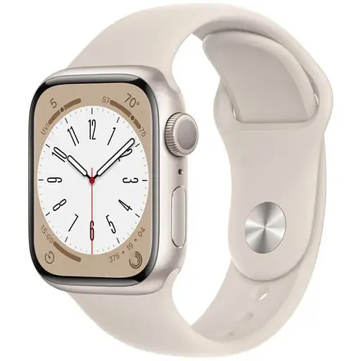 Apple Watch Series 8 45mm GPS Starlight Aluminium Case Starlight Sport Band MNUQ3LL/A M/L A2771