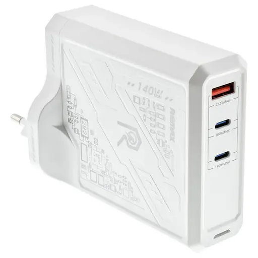 Адаптер зарядний блок живлення Remax RP-U106 140 W (3 виходи 1 USB + 2Type-C) - фото 1