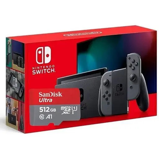 Ігрова консоль Nintendo Switch Gray (Upgraded version) + Карта пам'яті SanDisk Ultra 512Gb