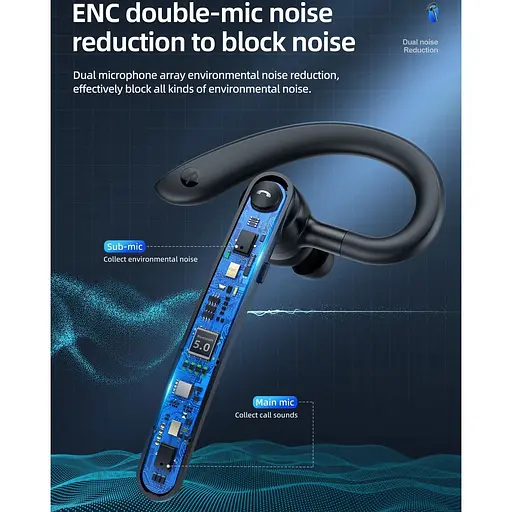 Bluetooth-гарнітура Hoco S19 Heartful ENC Metal Gray (752918) [151275] - фото 9