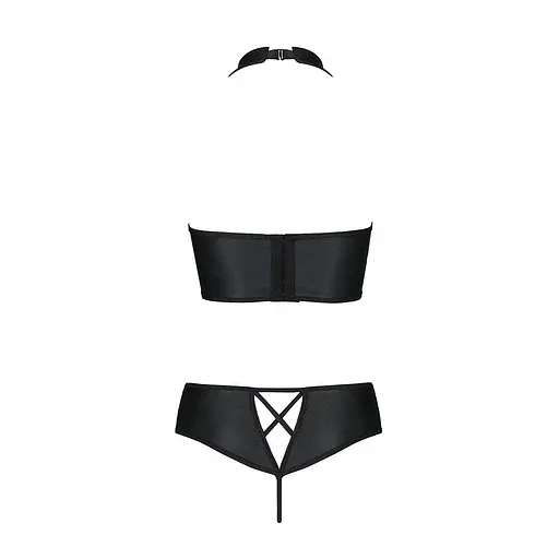 Комплект із еко-шкіри Passion Nancy Bikini black L/XL - фото 6