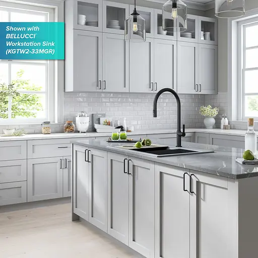 Змішувач для кухні Kraus Oletto KPF-2821MB Чорний матовий - фото 7