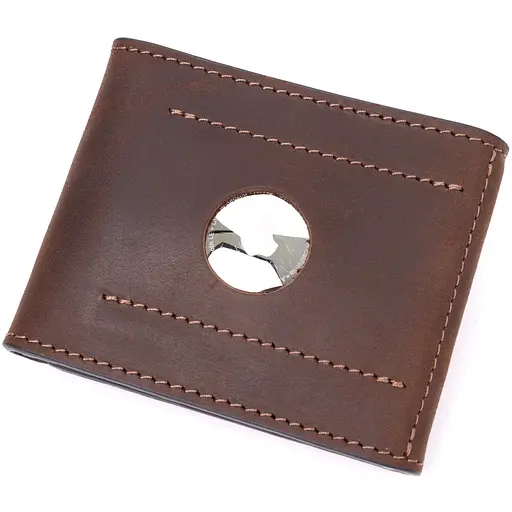 Шкіряний чоловічий гаманець Grande Pelle 10х8х0.5 см acs0026937 - фото 4