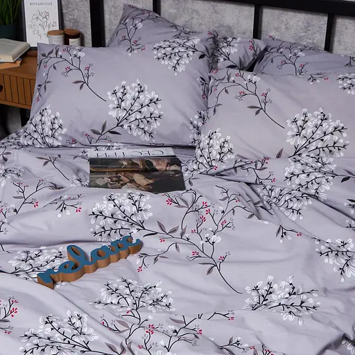 Комплект постільної білизни Moon&Star Бязь Gold Люкс Winter Branches King Size 220x240 наволочки 4х70х70 - фото 6