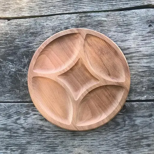 Тарелка-Межница D-30см на 4 секции + Соусница (бук)