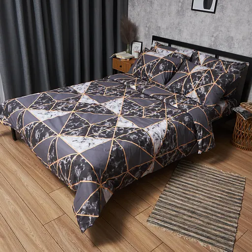 Підковдра Moon&Star Бязь Gold Люкс Marble Gold Полуторна Євро 160x220 см - фото 1