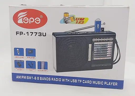 Портативний радіоприймач колонка FP 1773U (USB FM) - фото 3