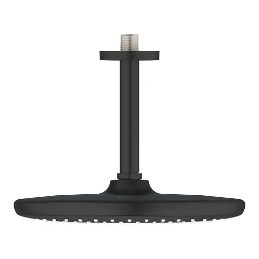 Верхний душ с потолочным душевым кронштейном 142 мм, 1 режим струи Grohe Tempesta 250 266692430, Черный матовый - фото 3