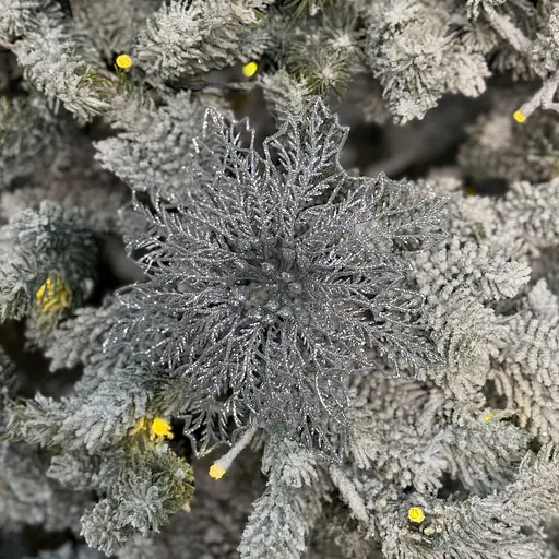 Ялинкова іграшка MIS LT Квітка Різдвяник павутинка-2 17х17х4 см срібний - фото 2