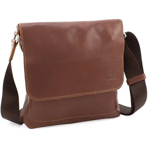 Чоловіча шкіряна сумка через плече GRANDE PELLE 22х22х5.5 см sum0025931 - фото 1