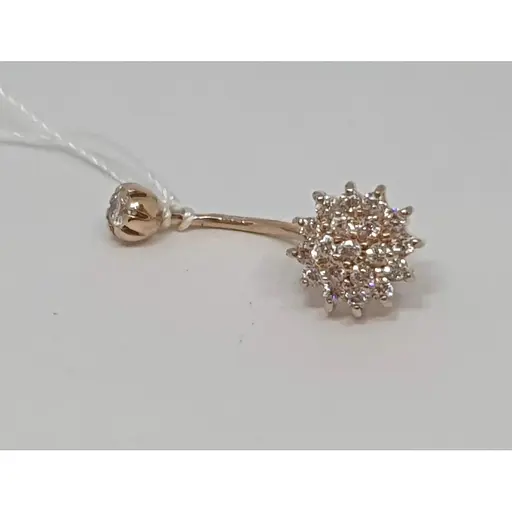 Золота сережка-пірсинг Імперія золота з фіанітами ПС043И - фото 2