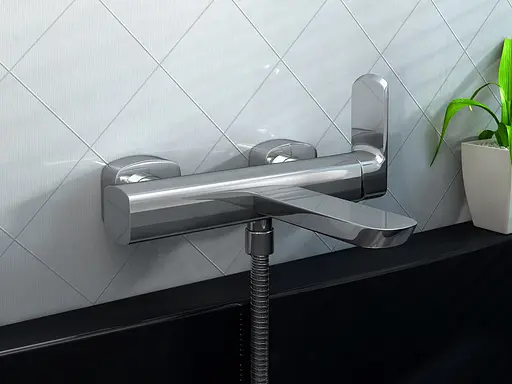 Смеситель для ванны Kohlman Foxal chrome настенный KPL-QW110F Хром - фото 3