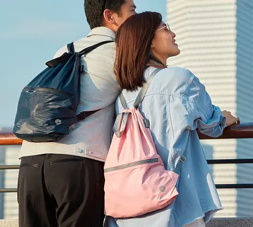 Рюкзак RunMi 90 Points Lightweight Urban Drawstring Backpack Blue - фото 3