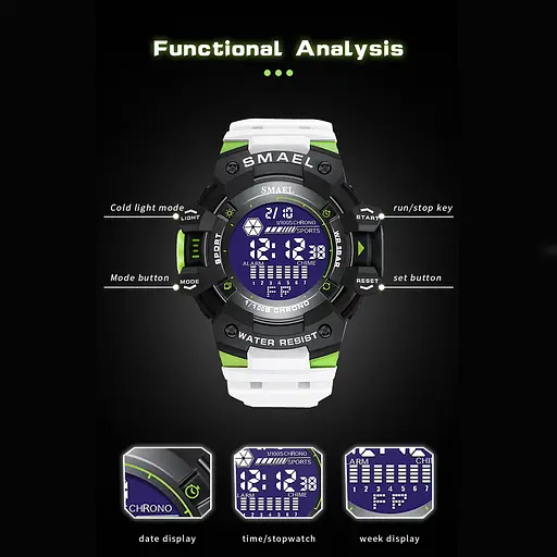 Часы наручные мужские Smael 8050 Black (15198) - фото 3