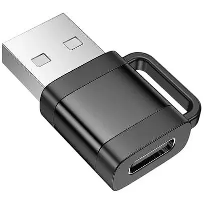 Перехідник Hoco UA31D USB male to Type-C female USB 2.0 adapter чорний