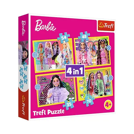 Пазли "Веселий світ барбі" 4 в 1 34626 Trefl, в коробці (5900511346268) - фото 1