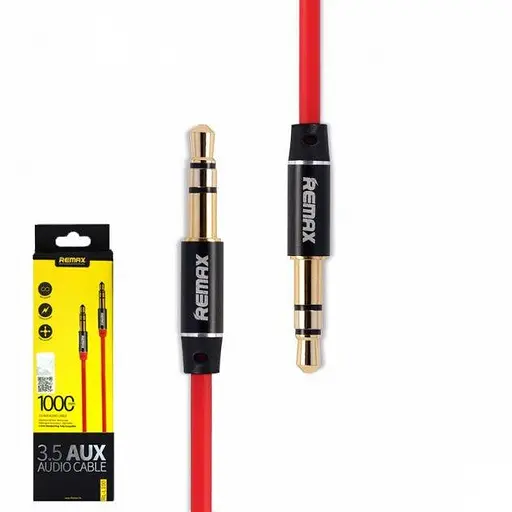 Аудіокабель Aux Remax 3.5 мм Aux Jack Cable L100 1 м червоний - фото 2