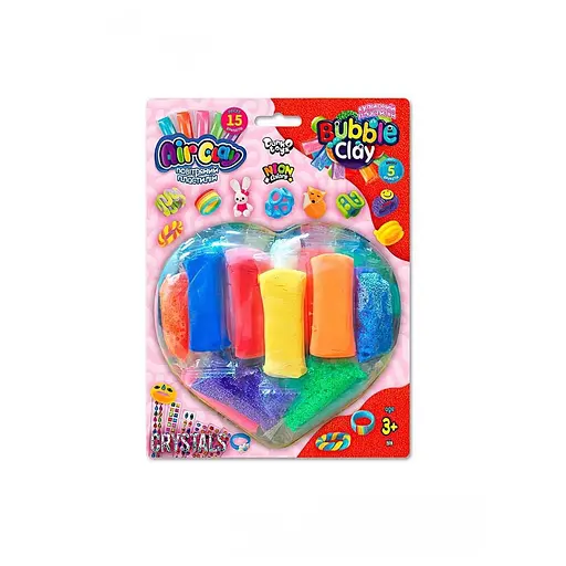 Набір для творчості Air Clay+Bubble Clay, блістер, Danko Toys