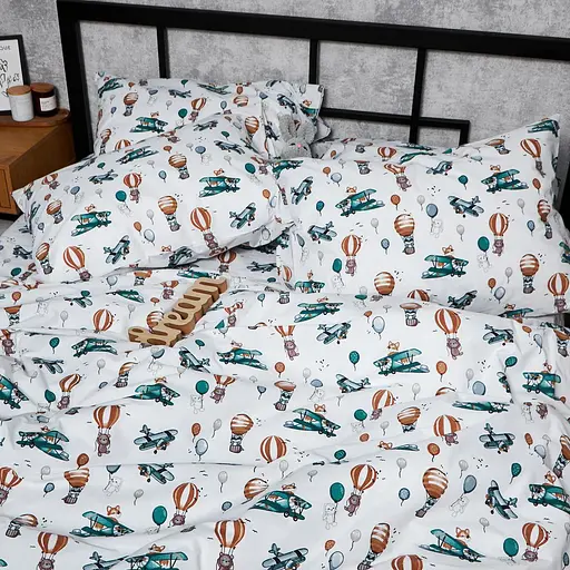 Комплект постельного белья Moon&Star Бязь Gold Люкс Cloud Adventures Семейный 160х220х2 наволочки 2х70х70 - фото 3