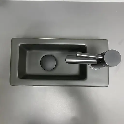 Умивальник VBI Komo L black matt накладний підвісний VBI-015615, Чорний матовий - фото 6