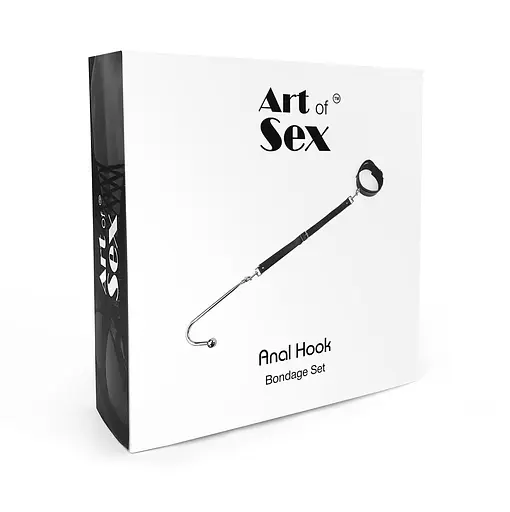 Анальный крюк с ошейником из натуральной кожи Art of Sex - Anal hook, Черный - фото 4