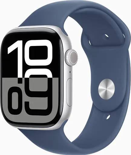 Смарт-годинник Apple Watch Series 10 GPS 46mm Silver Alu. Case w. Denim Sport Band - M/L (MWWM3) - фото 2