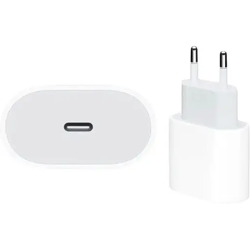 Адаптер живлення USB-C потужністю 20 Вт 3А OEM USB-C підтримка Smart Charge для заряду Iphone iPad Air білий - фото 1