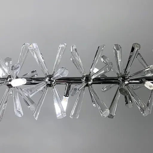 Удлиненная серебряная дизайнерская люстра ALMA с кристаллами Line.F NO 4-1000L CR - фото 5