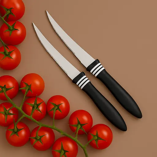 Набір ножів кухонних, 2 шт., для томатів та м'яких овочів, Kitchen Master Білий 87555 - фото 7