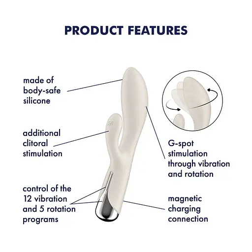 Вібратор-кролик Satisfyer Spinning Rabbit 1 20 см білий - фото 6